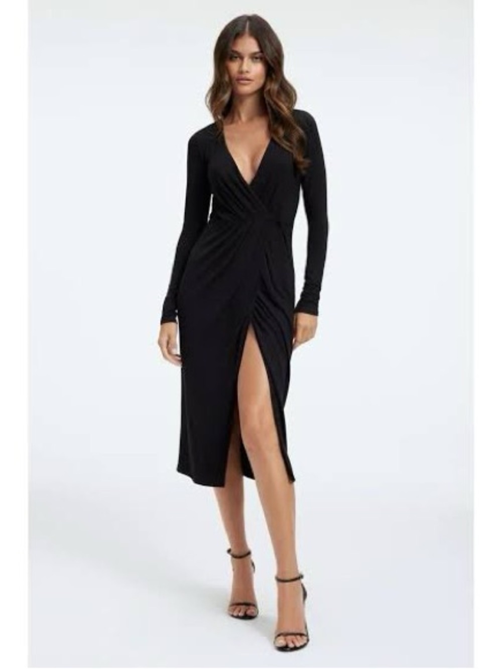 NWT GOOD AMERICAN BLACK WRAP DRESS SIZE 7/4X